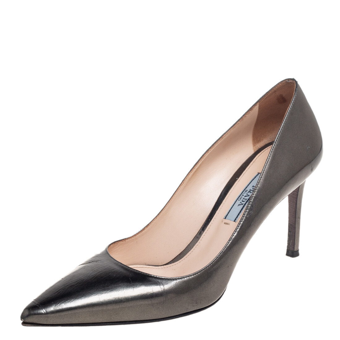 Prada Metallic Grey Leather Pointed Toe Pumps Size 36.5 | eBay Prada Metallic Grey Leather Pointed Toe Pumps Size 36.5 | eBay