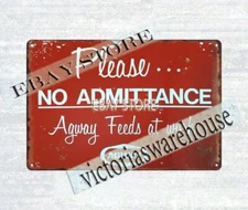 No Admittance Agway Feeds At Work metal tin sign decorative wall accessories