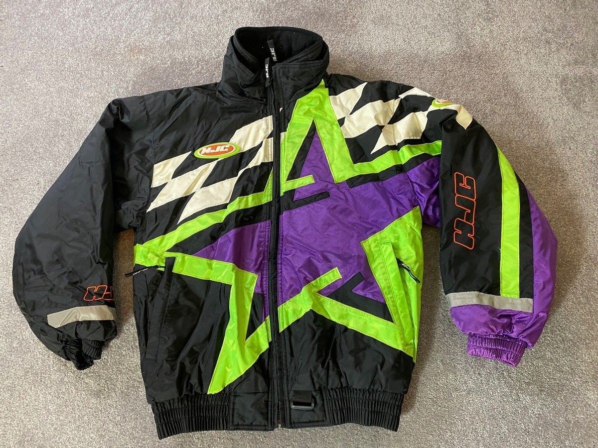 HJC Snowmobile Racing Mens Jacket Puffer Bomber Insulated Green