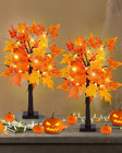 Fall Maple Tree Light 2 Pack, Fall Decorations USB & Battery Operated Light up A