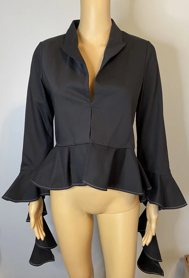 ALEXIS *Adelle * черный ruffle куртка верхний размер маленький - Изображение 3 из 4