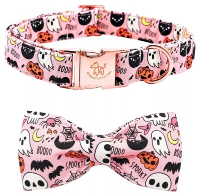 Dog Collar with Bow - Fall Dog Collar Halloween Pumpkin Bow Girl Boy Pet Coll...