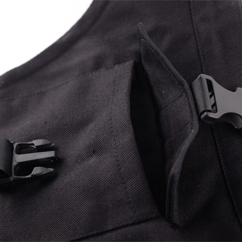 Damen Breiter Gürtel Korsett Gürteltasche Kette Gothic Punk Steampunk Schwarz - Bild 4 von 4