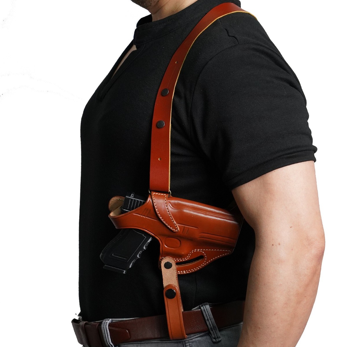K061 Miami Vice Horizontal Shoulder Holster For GLOCK 17 19 22 23
