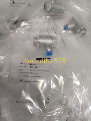 FESTO GRLA-3/8-QS-6-D Raccordo A GAS Regolatore Di Portata 193149 - Nuovo