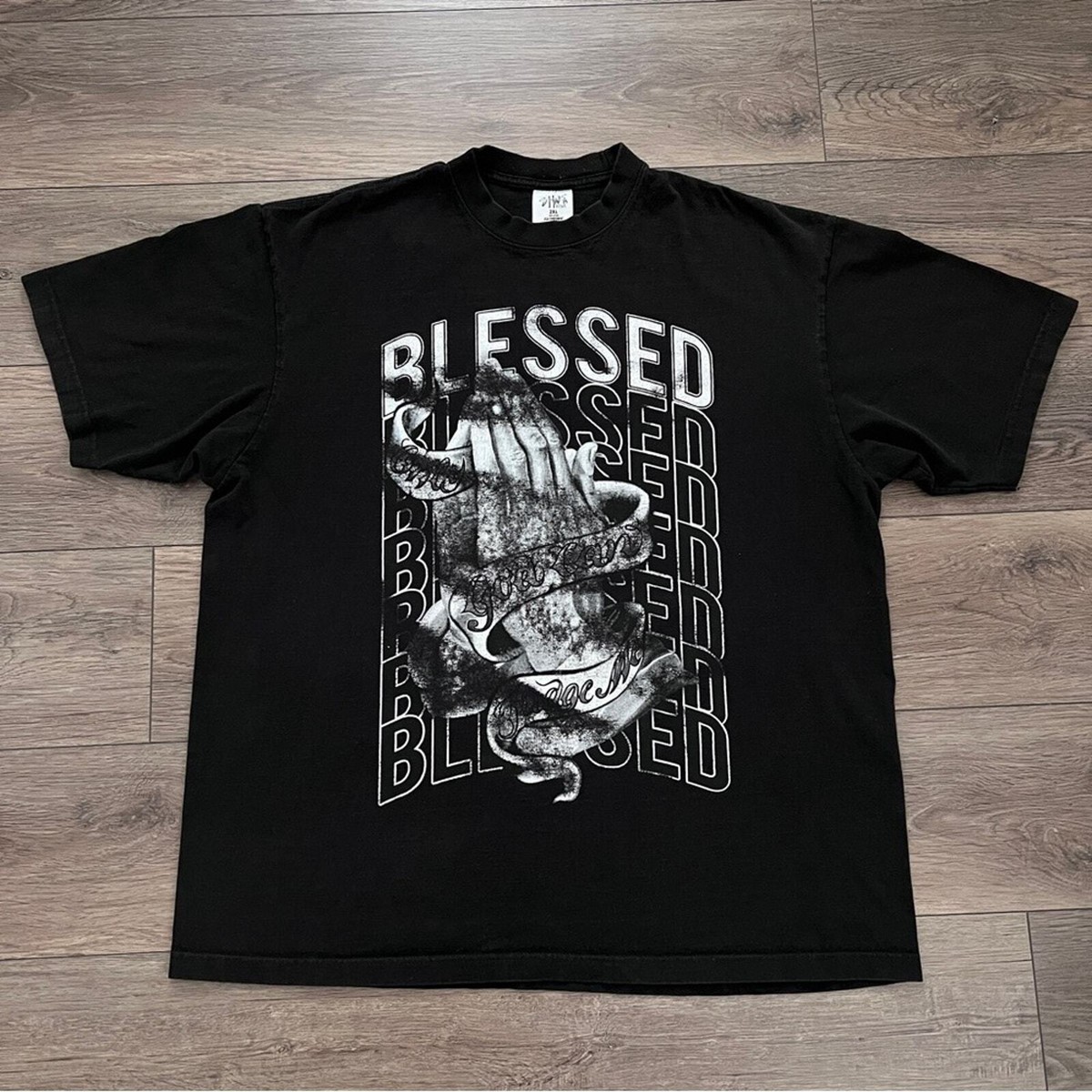 Vintage Shaka Wear BLESSED 100% Cotton Black Super Max Heavy