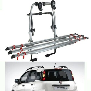 Portabici Posteriore Per Fiat Panda III Cross Dal 2014 - 3 Posti, Acciaio, Portata Max 45 Kg, Dimensioni 70x56x11 Cm