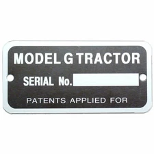 John Deere SERIAL NUMBER TAG  with RIVETS G JD NEW  JD 747