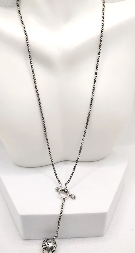 Silpada Sterling Silver Simple Delight Ball Lariat Toggle Necklace Designer - Image 3 of 4