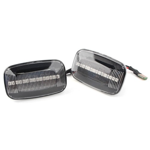 2x Dynamic LED Sequential Side Marker Light For Toyota Land Cruiser Clear Shell - Picture 3 of 8