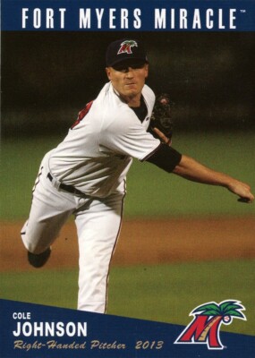 2013 Grandstand Fort Myers Miracle COLE JOHNSON RC TWINS NOTRE DAME APPLETON WI