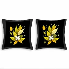 Set of 2 18x18in Throw Pillow Covers with Vibrant Leaf Design for Couch Bed Car
