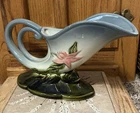 Vintage Hull Cornucopia Woodland Bowknot Vase 1950's Blue & Green  W10-11"