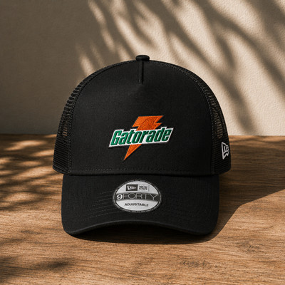 Gatorade Embroidered Trucker Hat Black Mesh Adjustable Snapback Baseball Cap