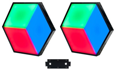 (2) American DJ ADJ 3D VISION PLUS DMX RGB LED Panels+Clamps For Bar/Club/Stage