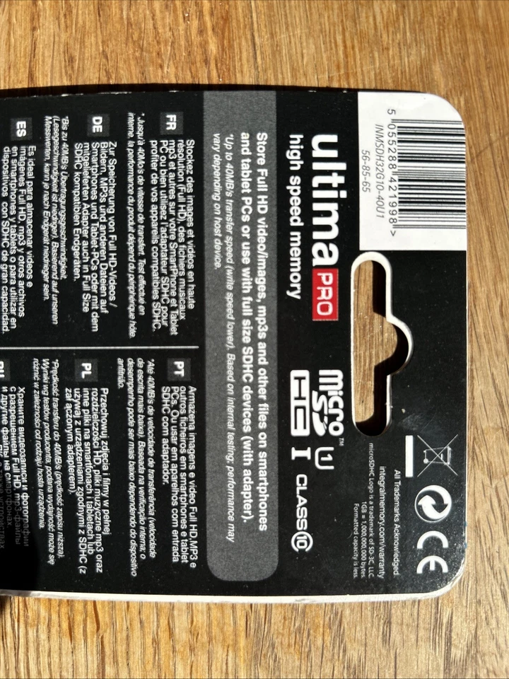 MicroSD Memory Card 32GB Integral Class10 for Smartphones Cameras & GoPro 40MB/s - Image 3 of 4