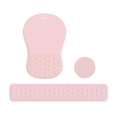 MOSISO Wrist Rest Support for Mouse Pad Keyboard Set, Curved Ergonomic Pink