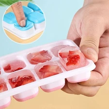 3pcs 14-Cube Silicone Ice Tray with Lid – Easy Release Drink Maker - NEW
