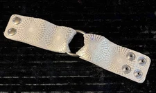 Keva Style Boutique Genuine Leather Wide Band Cuff Bracelet Metallic Sunburst