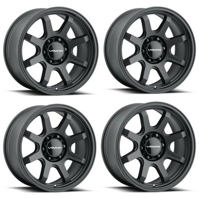 Set 4 17'' Vision 351 Flow   Satin Black 17x8.5 Wheels 6x135 10mm Rims