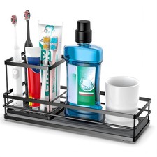 Toothbrush Holders with Water Absorbing Diatomite for Bathrooms, Black