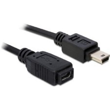Delock USB-Kabel   USB-Mini-B Stecker, USB-Mini-B Buchse 1.00 m Schwarz  82667