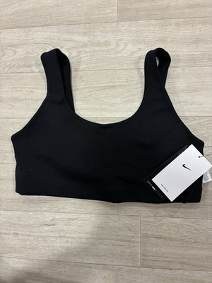 Nike Swoosh Padded Sports Bra Black Women s M A-C Medium Support Wireless