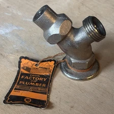 Wolverine Brass Works White Nickel Brass Outdoor Water Hose Spigot New Old Stock