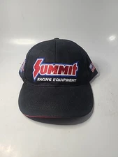 Summit Racing Equipment Black Cap Hat Red White Blue accents 50 year patch EUC