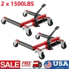 2PCS Wheel Dolly Jack 1500lbs Skates 12" Wheel Vehicle Positioning Jack Red