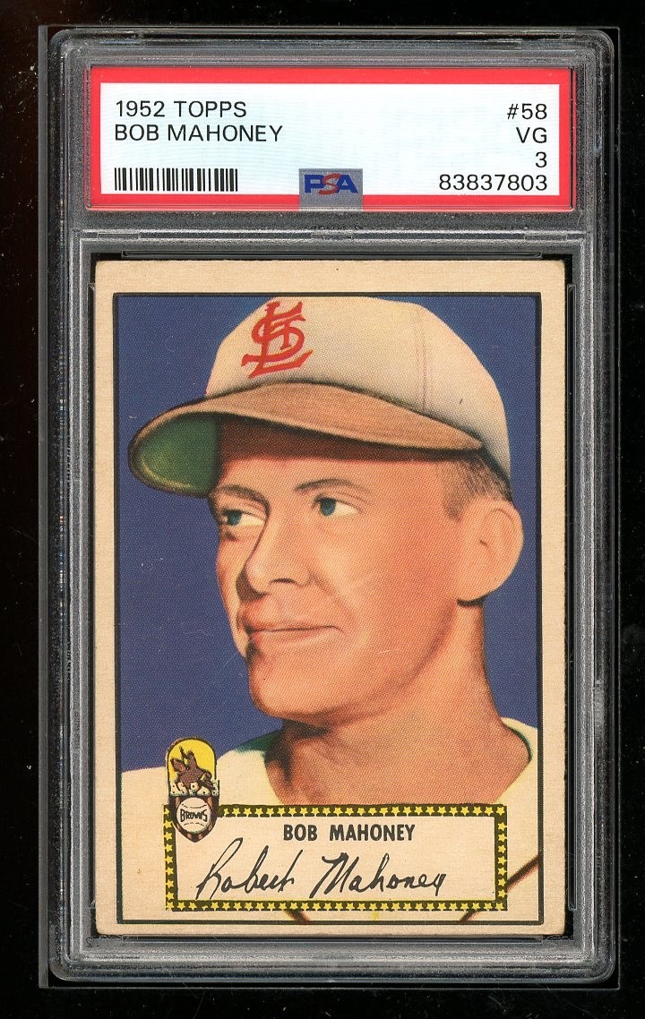 1952 Topps #58 Bob Mahoney PSA 3