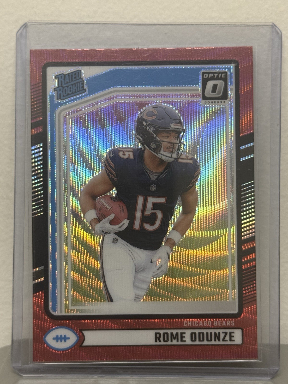 2024 Panini Donruss - Rated Rookie Rome Odunze #309 Optic Preview Red Wave Prizm