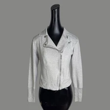 H by Halston gray motorcycle jacket. Size 6