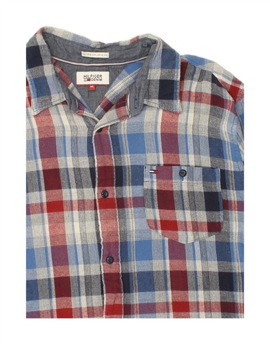 TOMMY HILFIGER Mens Shirt XL Multicoloured Check Cotton BC07 - Picture 3 of 3