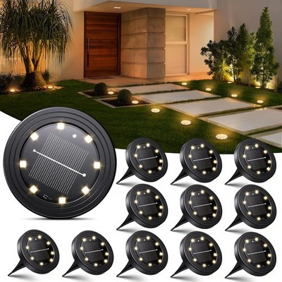 8 Pcs LED-Garten-Solar-Bodenleuchten Außenbereich,wasserdicht,Rasenterrasse