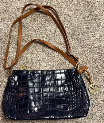 Valentina Italian Genuine Leather Navy Embossed croc  display picture 3