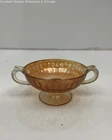 Vintage Imperial Glass Marigold Optic & Buttons Carnival Glass Candy Dish