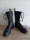Dr. Martens bottes militaires femme cuir noir lacets zip doublées EU38