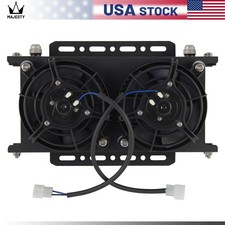 Universal 19 Row An8 Engine Oil Cooler Dual 5.5 Fan Wmounting Bracket Kit Universal 19 Row An8 Engine Oil Cooler Dual 5.5 Fan Wmounting Bracket Kit