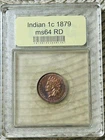 1879 Indian Head Red Br Penny Full Liberty Unc Nice Tone Strong Strike Brilliant