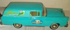 1956 BANDAI FORD 2 DOOR DELIVERY FLOWERS STATION WAGON TIN FRICTION JAPAN NICE