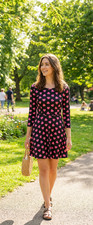 NEW Boohoo Black & Pink HEART Print Skater Fit & Flare Dress SIZE 12