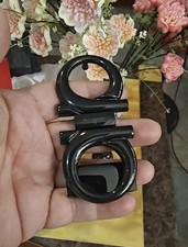 Ferragamo black 8-shaped wealth belt buckle Copper for 34-35mm belt