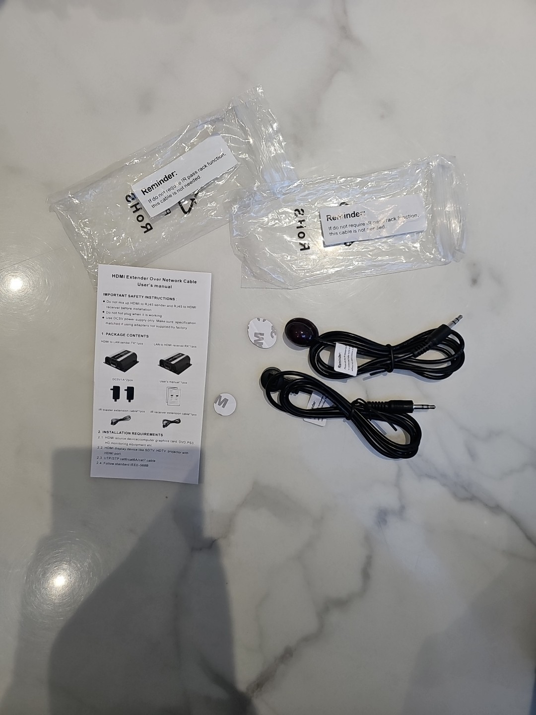 IR Extender Emitter Receiver Infrared Repeater Blaster Cables ESYNiC
