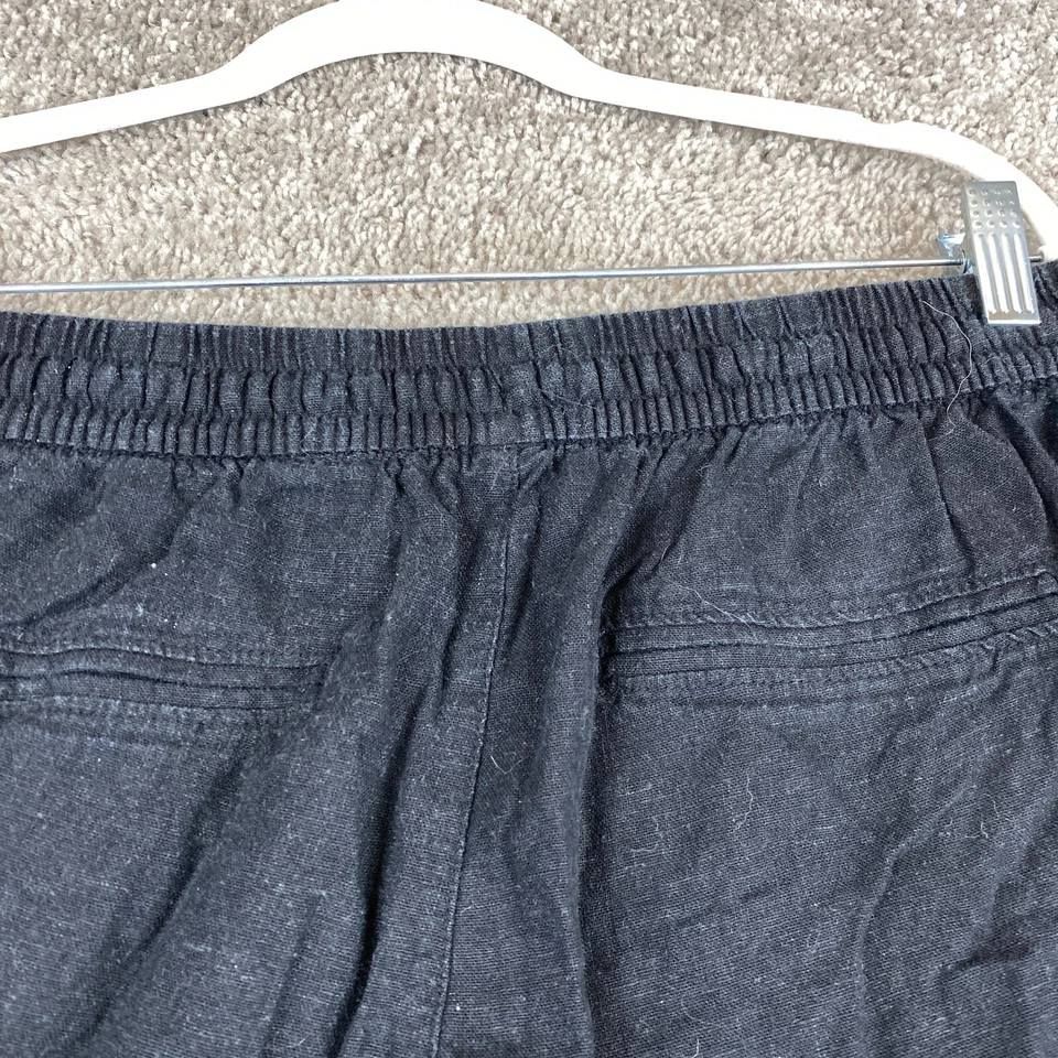 Pantalones Cortos Chinos Old Navy Para Mujer Grandes Negros Cordón Cintura Tiro Medio Bolsillo Cortado Foto 4 de 4