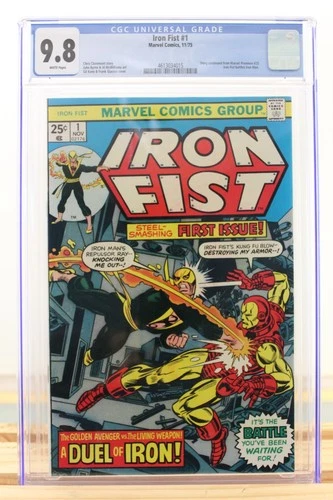 IRON FIST #1 ~ 11/1975 ~ CGC Grade 9.8 with White Pages ~ Iron Man Vs. Iron Fist