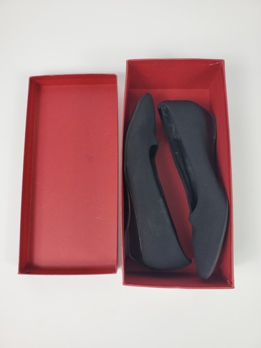 Zapatos Salvatore Ferragamo Balmy de cuña baja de tela negros para mujer talla 9 B” - Imagen 12 de 12