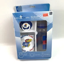 Baby Fanatic Collegiate Kansas Jayhawks Baby Bottle - Nipple - Embroidered Bib