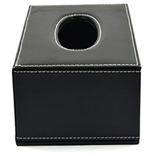 PU Leather Tissue Box Cover Case Holder for 3.1" Tall Tissue Boxes (Black)