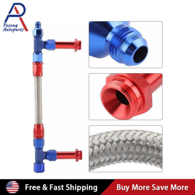 Aluminum Alloy Fuel Line Braided 8 AN Dual Inlet Fuel Line Kit For ...